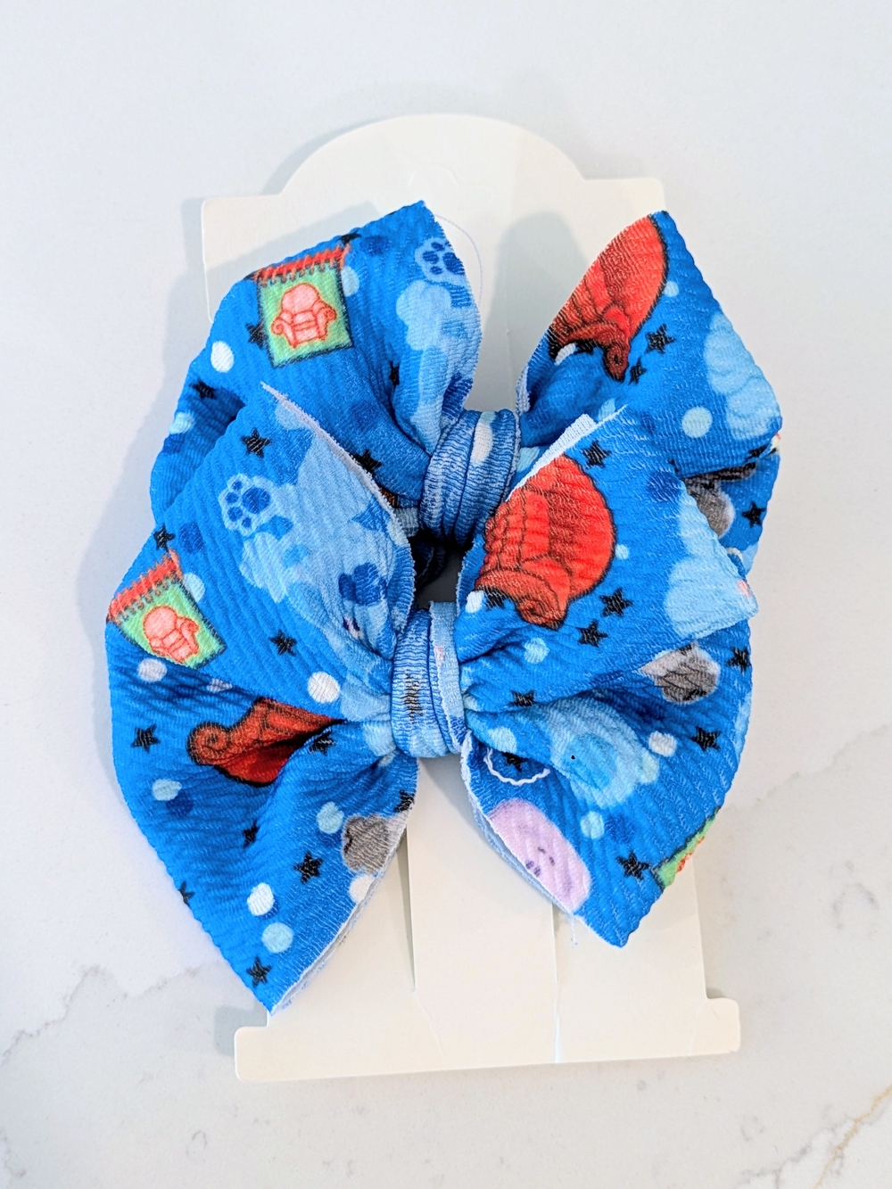 Handmade Bows Hair Clip with Blues Clues Print